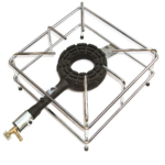 ESTUFA DE GAS CM 30X30 QUEMADOR DE HIERRO FUNDIDO CROMADO CAMPING AL AIRE LIBRE