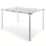 PÉRGOLA PÉRGOLA CENADOR DE JARDÍN 3x4 MT CUBIERTA DE ALUMINIO BLANCO 863YS