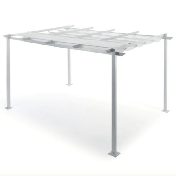 PÉRGOLA PÉRGOLA CENADOR DE JARDÍN 3x4 MT CUBIERTA DE ALUMINIO BLANCO 863YS