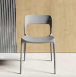 SILLA DE POLIPROPILENO COCINA BAR RESTAURANTE SILLAS DE JARDÍN INTERIOR EXTERIOR GRIS PALOMA 528