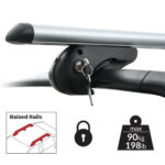 BARRAS DE TECHO MENABO BRIO XL 135 CERRADURA ANTIRROBO DE ALUMINIO 746DC