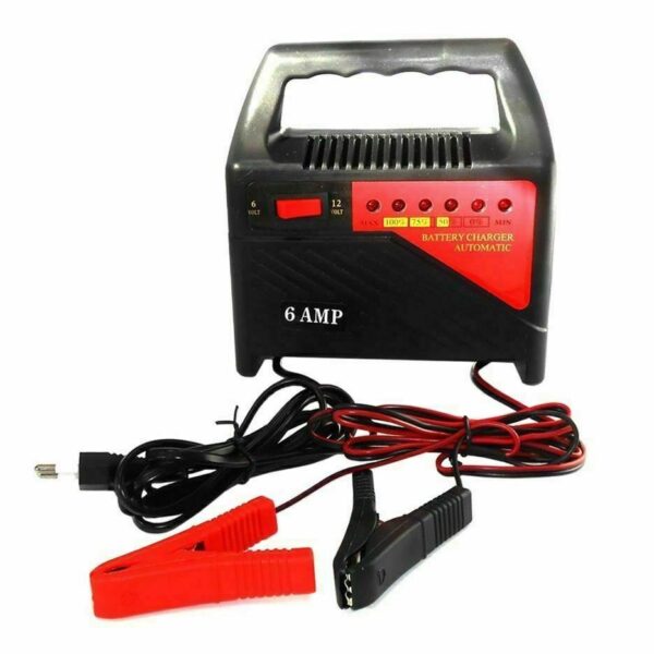 CARGADOR DE BATERÍA COCHE MOTOCICLETA BARCO CARGADOR CAMPER PORTÁTIL 6-12V 6AMP 498