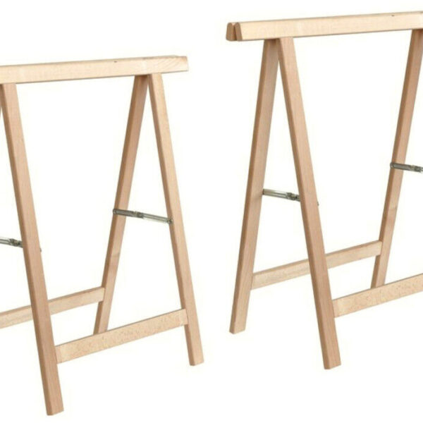PAR DE CABALLETES PLEGABLES CABALLETE MADERA DE HAYA 75x75cm 579