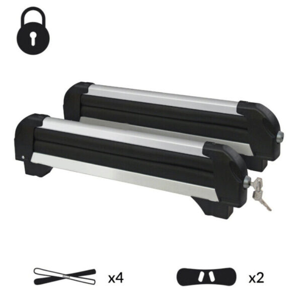 PORTAESQUÍS PARA BARRAS DE TECHO COCHE LLEVAR 4 PARES DE ESQUÍS O 2 TABLAS DE SNOWBOARD 914 DC