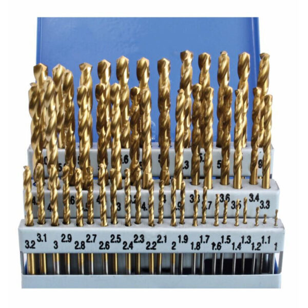 JUEGO 51 BROCAS DE TIERRA DECIMAL 1 A 6 TALADRO ACERO HIERRO TITANIO HSS 51SA