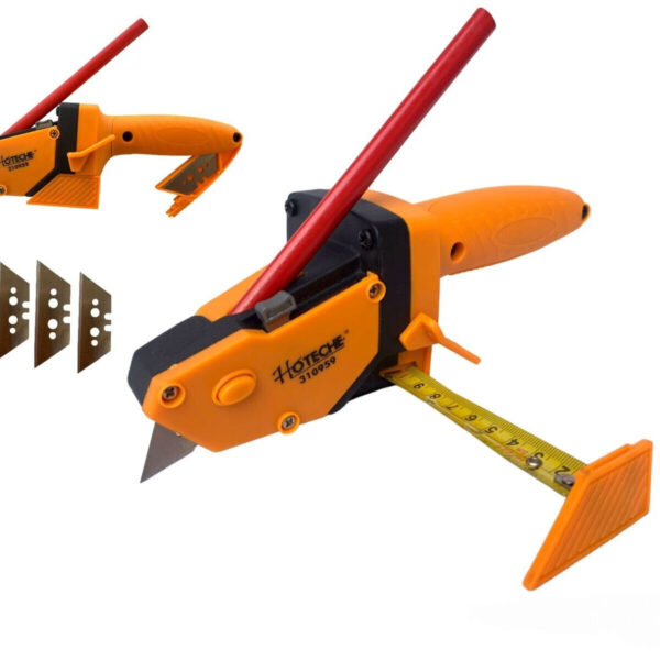 CORTADOR CORTADOR DE CORTE DE PLACAS DE YESO CON MEDIDOR DE REPUESTO DE 5 CUCHILLAS INCORPORADO