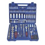 JUEGO DE LLAVES COMBINADAS DE TRINQUETE 174 PIEZAS CON PUNTAS 1/2" 1/4" 3/8" 058ES