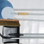 JUEGO DE 5 PALAS PIZZERA REDONDA DE 30 CM PALA DE CENIZA PEQUEÑA DE 16CM, REMO Y CEPILLO