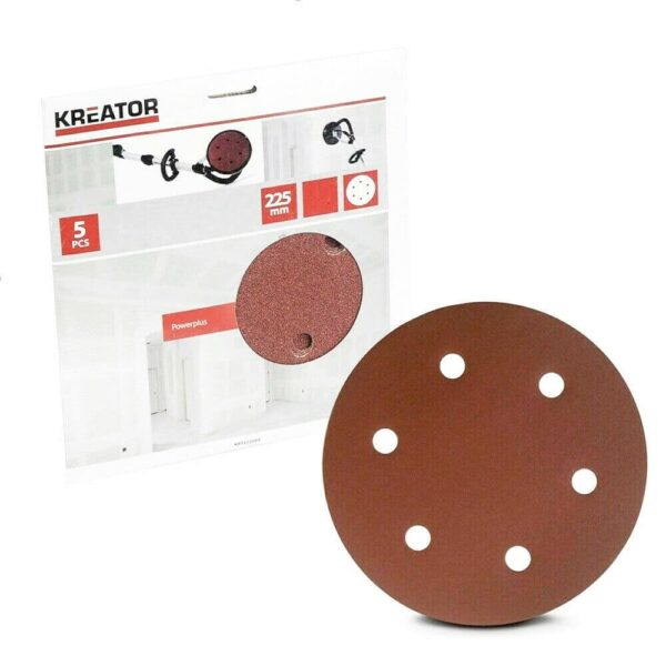 5 DISCOS PAPEL DE LIJA LIJADORA DE PARED LIJADORA GRANO 100 225MM 644