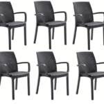 KIT 6 SILLAS POLIPROPILENO SILLA BAR RESTAURANTE INTERIOR EXTERIOR IMITACIÓN RATÁN ANTR