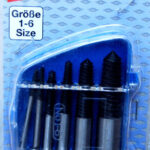 EXTRACTORES CÓNICOS PARA TORNILLOS DIVIDIDOS JUEGO DE TIRADORES DE PERNOS 6 PIEZAS BGS1896 CASSETTE