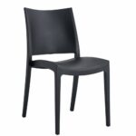 SILLA DE POLIPROPILENO COCINA BAR RESTAURANTE JARDÍN INTERIOR EXTERIOR NEGRO 580FLAT
