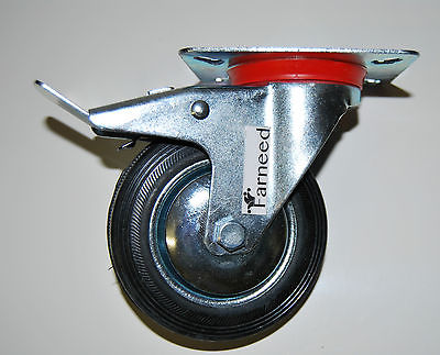 Rueda Para Carros con Freno Carro Industrial Base Giratoria 4' 10 cm