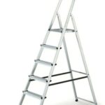 ESCALERA DOMÉSTICA PLEGABLE LIGERA DE ALUMINIO 6 PELDAÑOS H 191cm 125 KG AHORRO DE ESPACIO 007DR