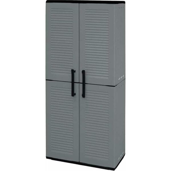 ARMARIO DE ALMACENAMIENTO QUE AHORRA ESPACIO ARMARIO 2 PUERTAS 68X37X163 H cm GRIS 156AP