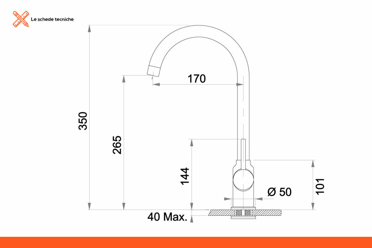 GRIFO MEZCLADOR FREGADERO DE COCINA CAÑO GIRATORIO ALTO AVENA 464