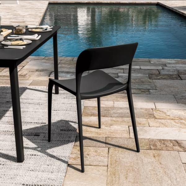SILLA DE POLIPROPILENO COCINA BAR RESTAURANTE SILLAS DE JARDÍN INTERIOR EXTERIOR NEGRO 504