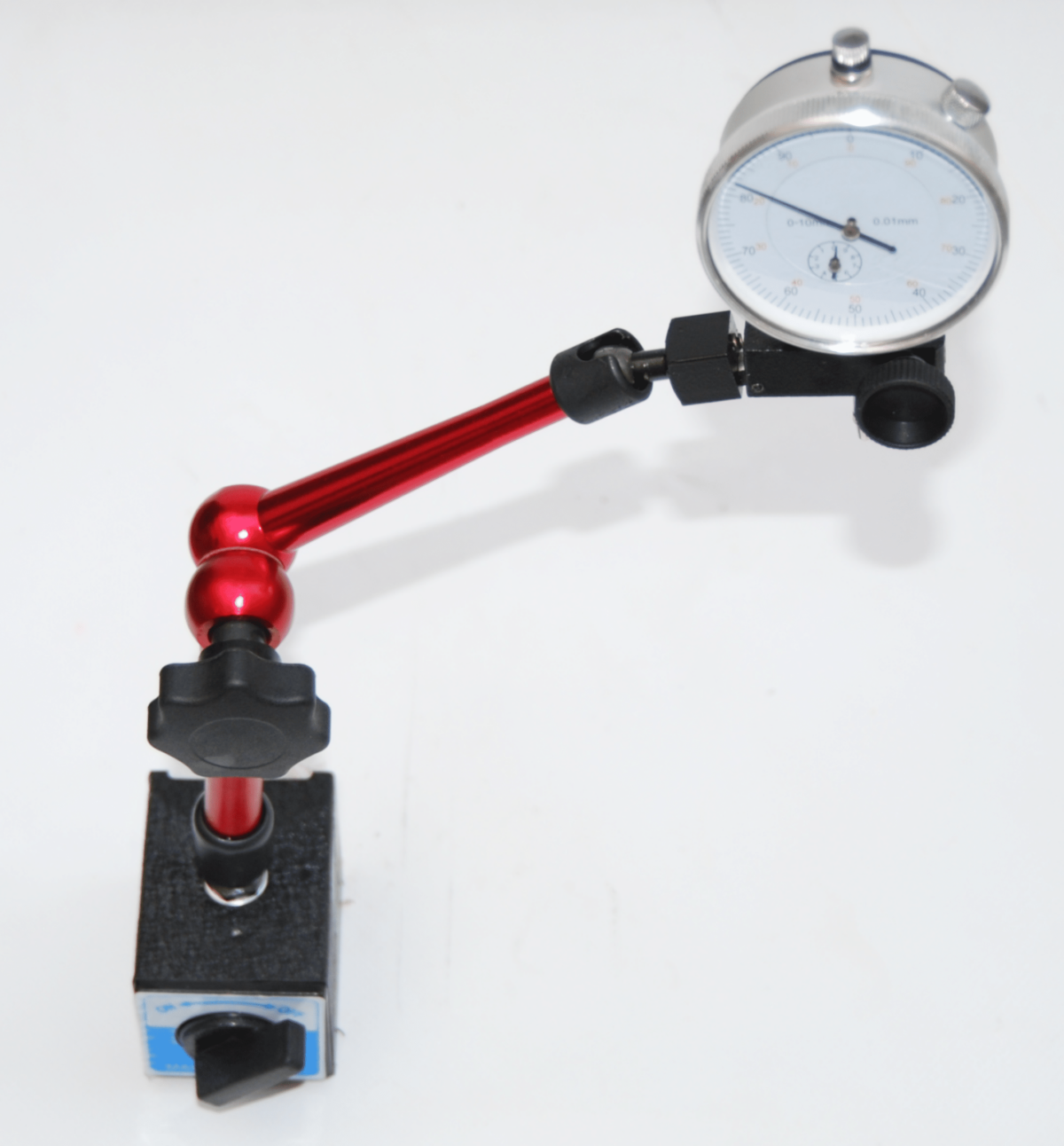 BASE MAGNÉTICA ARTICULADA CON COMPARADOR CENTESIMAL 0 10 mm TORNO DE HERRAMIENTAS N