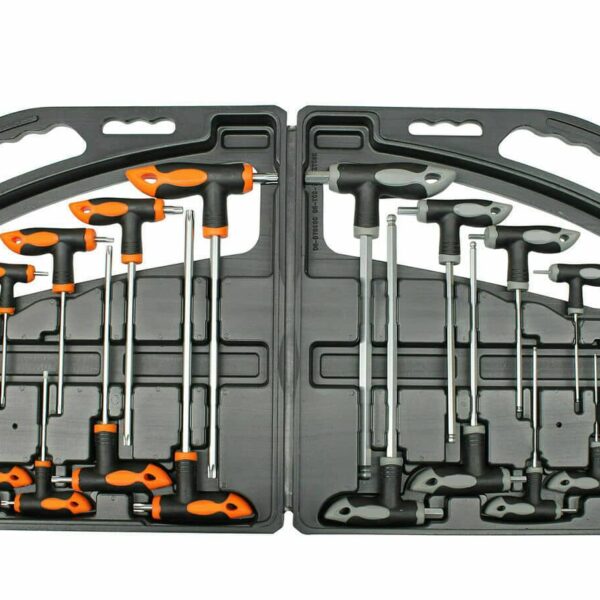 JUEGO DE KITS 16 PIEZAS LLAVES EN T TORX HEXAGONAL CAJA DE CAJA LARGA 052