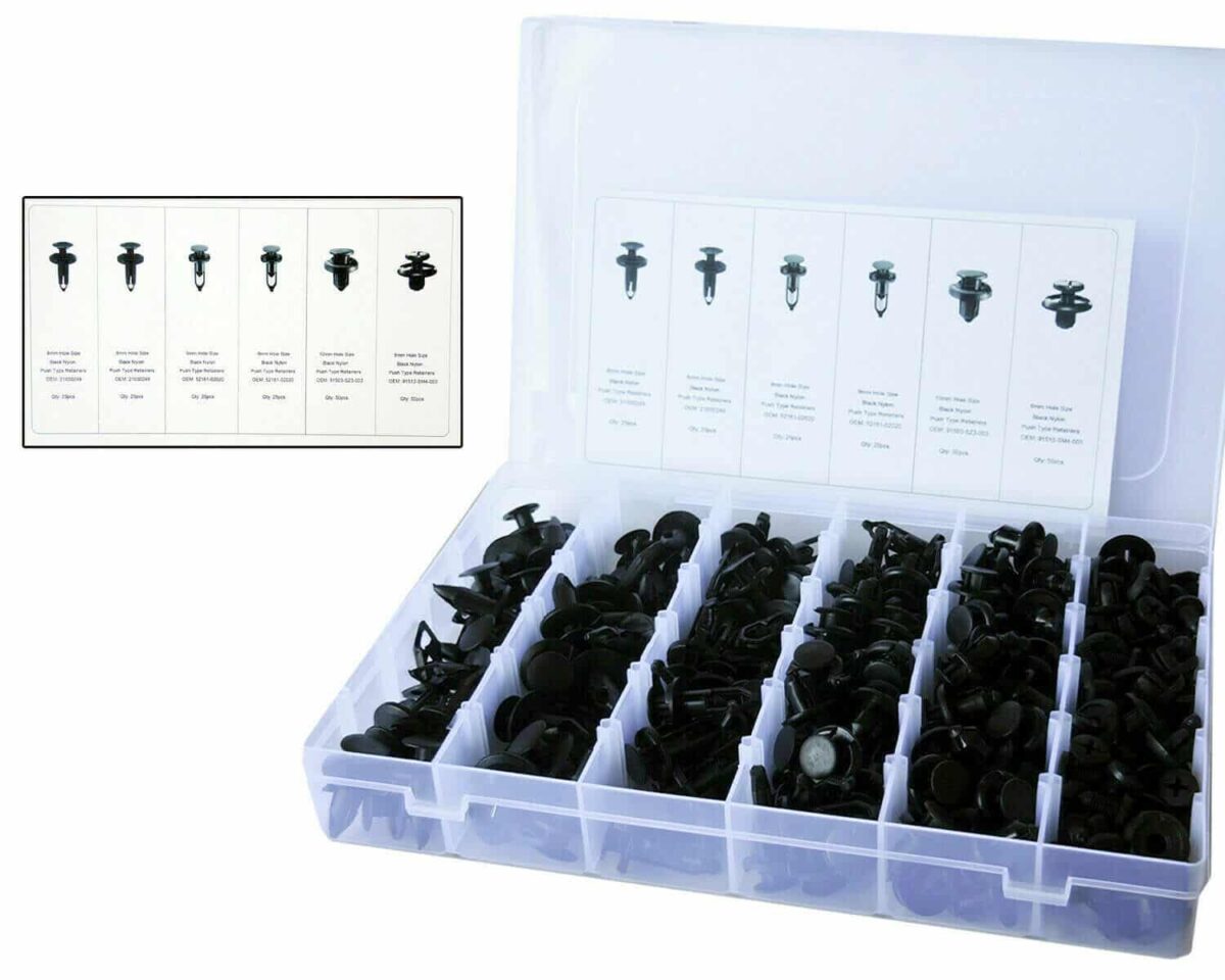 CLIPS DE FIJACIÓN 200 PIEZAS CARROCERÍA PANELES DE PARACHOQUES REMACHES DE PLÁSTICO 895