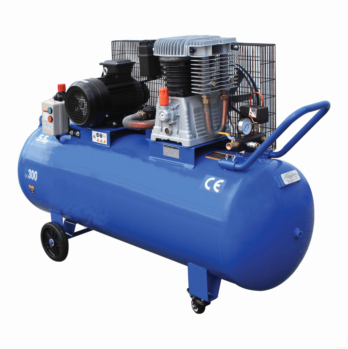 COMPRESOR DE AIRE PROFESIONAL 300LT 380V 5.5CV SA TRANSMISIÓN POR CORREA TRIFÁSICA