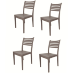 KIT 4 SILLAS POLIPROPILENO BAR SILLA RESTAURANTE INTERIOR JARDÍN EXTERIOR PALOMA GRIS OL