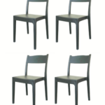 KIT 4 SILLAS POLIPROPILENO SILLA BAR RESTAURANTE JARDÍN INTERIOR EXTERIOR ANTRACITA VESTA