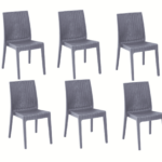 KIT 6 SILLAS POLIPROPILENO BAR RESTAURANTE SILLA INTERIOR EXTERIOR IMITACIÓN RATÁN SL A