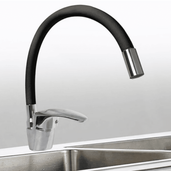 GRIFO GRIFO MEZCLADOR FREGADERO FLEXIBLE DE ALTA CURVATURA NEGRO 673 EA