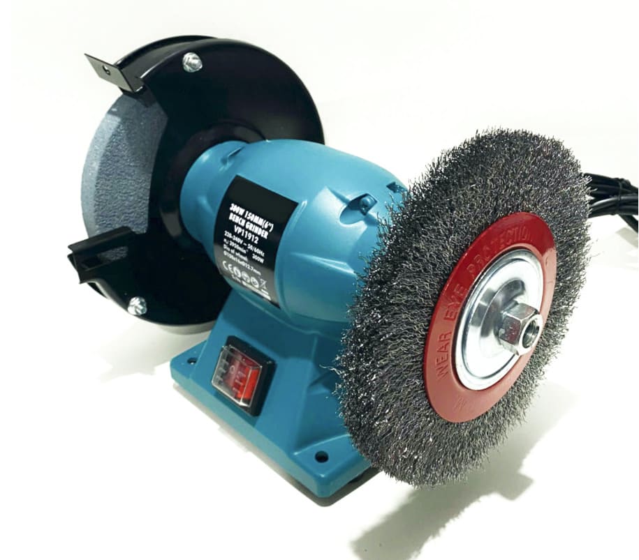 MOLA 1 Amoladora de banco de 150 mm y 300 W con afilador de cepillos y muelas abrasivas, máquina biseladora 535vt - Imagen 1