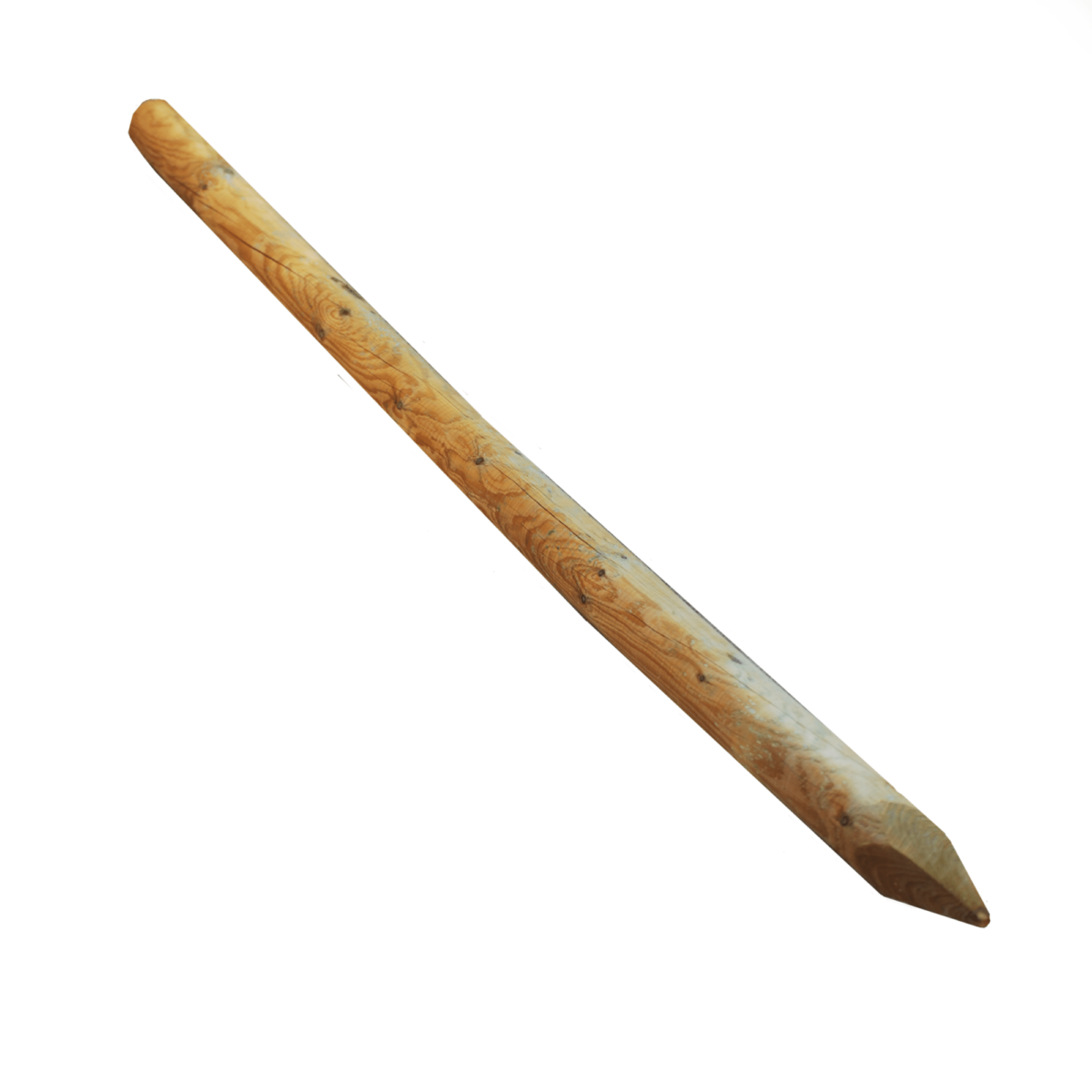 POSTE REDONDO DE MADERA CON PUNTA DE VALLA VALLA Ø 8x300 cm