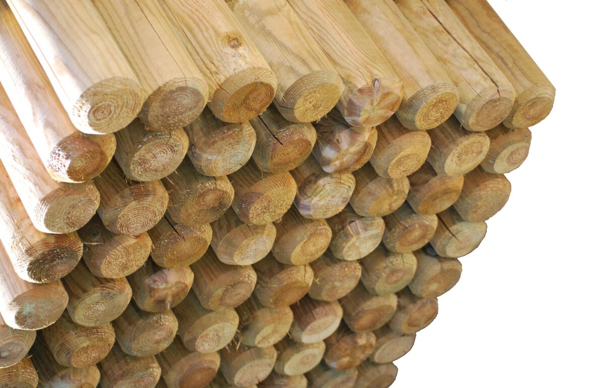 17065 POSTE REDONDO DE MADERA SIN PUNTA DE VALLA VALLA Ø 6x200 cm 617s