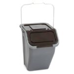 Papelera de reciclaje de plástico 23 lt residuos marrones 871du