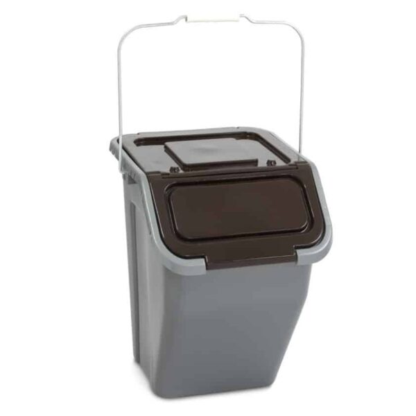Papelera de reciclaje de plástico 23 lt residuos marrones 871du