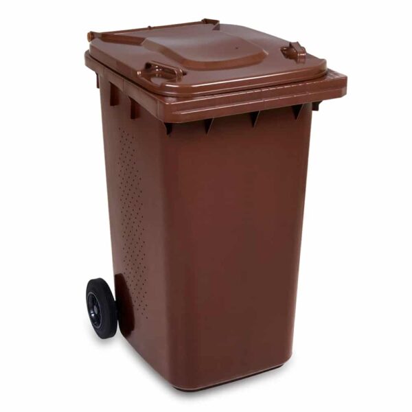 CUBO DE BASURA 240LT CUBO DE BASURA EN840 HACCP MARRÓN NORMAS ORGÁNICAS