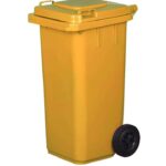 CUBO DE BASURA 240 LT EN840 NORMAS HACCP TAPA AMARILLA