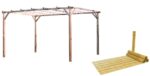 Kit de pérgola con pérgola de madera 3x4 mt cubierta 2 piezas arella media caña bambú 2x3 726bea