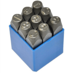 JUEGO DE PUNZONES PLANTILLAS NÚMEROS 9 PIEZAS DE SELLOS DE 6 MM SELLOS DE PERFORACIÓN MARCADO EN METAL