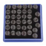 JUEGO DE PUNZONES DE PLANTILLA ALFANUMÉRICA 36 PIEZAS 6 MM LETRAS Y NÚMEROS MARCANDO 460sa