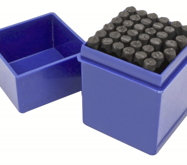 JUEGO DE PUNZONES DE PLANTILLA ALFANUMÉRICA 36 PIEZAS 6 MM LETRAS Y NÚMEROS MARCANDO 460sa