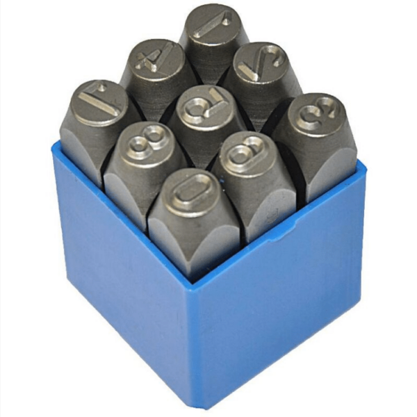JUEGO DE PUNZONES PLANTILLAS NÚMEROS 9 PIEZAS DE SELLOS DE 6 MM SELLOS DE PERFORACIÓN MARCADO EN METAL