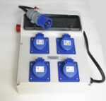 CUADRO ELÉCTRICO PARA LA DISTRIBUCIÓN EN OBRA 4 ENCHUFES CERTIFICACIÓN PULSADOR DE EMERGENCIA 16A PO-FRI108P