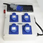 CUADRO ELÉCTRICO PARA LA DISTRIBUCIÓN EN OBRA 4 ENCHUFES CERTIFICACIÓN PULSADOR DE EMERGENCIA 16A PO-FRI108P