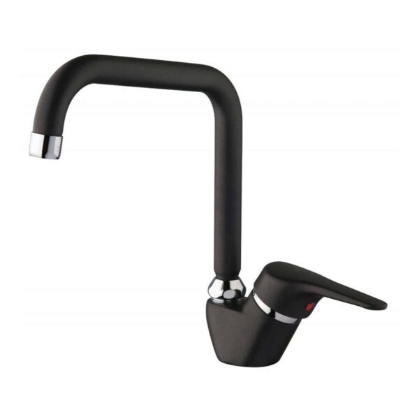 GRIFO MONOMANDO NEGRO CON CAÑO ALTO FREGADERO DE COCINA 458