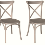 KIT 2 SILLAS DE POLIPROPILENO COCINA BAR RESTAURANTE SILLA INTERIOR EXTERIOR PALOMA GRIS CRUZ 443