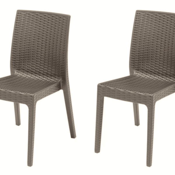 KIT 2 SILLAS SILLA DE POLIPROPILENO BAR RESTAURANTE INTERIOR EXTERIOR IMITACIÓN RATÁN SL T