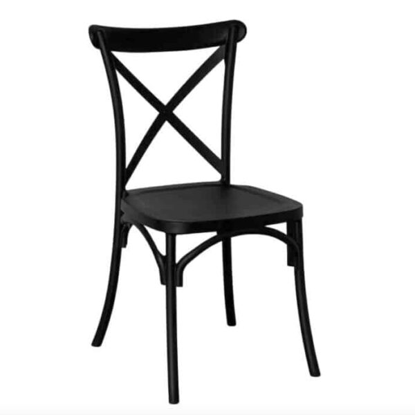 SILLA DE POLIPROPILENO BAR RESTAURANTE SILLAS DE JARDÍN INTERIOR EXTERIOR CROSS BLACK 436