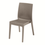 POLIPROPILENO BAR RESTAURANTE SILLA IMITACIÓN RATÁN INTERIOR EXTERIOR APILABLE SLN GRIS PALOMA