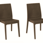 KIT 2 SILLAS SILLA POLIPROPILENO BAR RESTAURANTE INTERIOR EXTERIOR IMITACIÓN RATÁN SL M