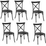 KIT 6 SILLAS POLIPROPILENO COCINA BAR RESTAURANTE SILLA INTERIOR EXTERIOR CROSS BLACK 436V